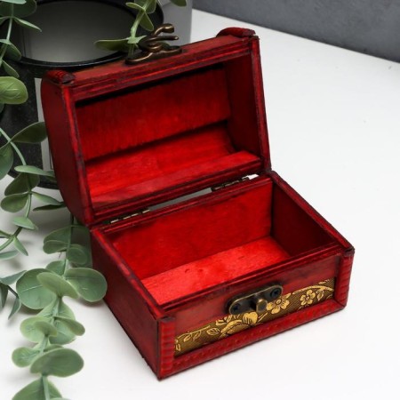 Casket wood chest with a “forget -me -not handle” 7.3x9.5x7.5 cm-3