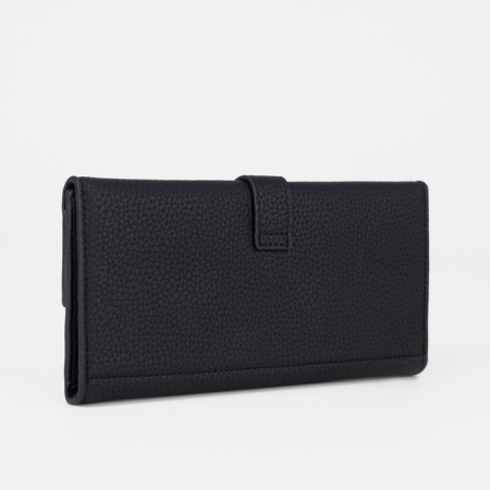 Women's wallet on the button, black color-1