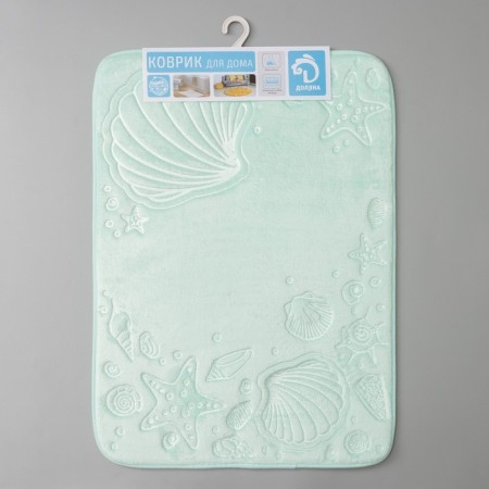 Bathroom mat “Sea bottom”, 50 × 70 cm, turquoise color-5