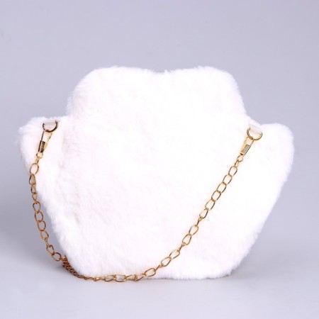 Children's fur bag "foot", pink, 23x18x2 cm-2