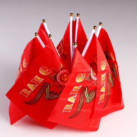 Flag May 9, 14 x 21 cm, polyester silk, with shaft-2