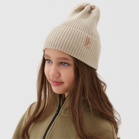 Children's hat minku, rr 48-52, beige color-3