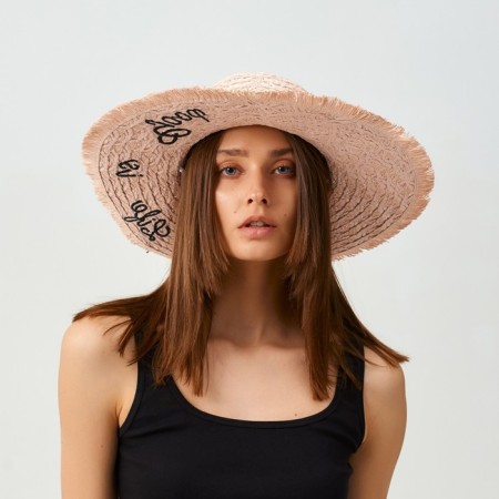 Women's hat "Life is good", size 54-56, pink color-7