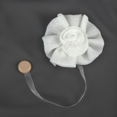 Picking for curtains "Rose", D = 11 cm, 31 cm, white color-1