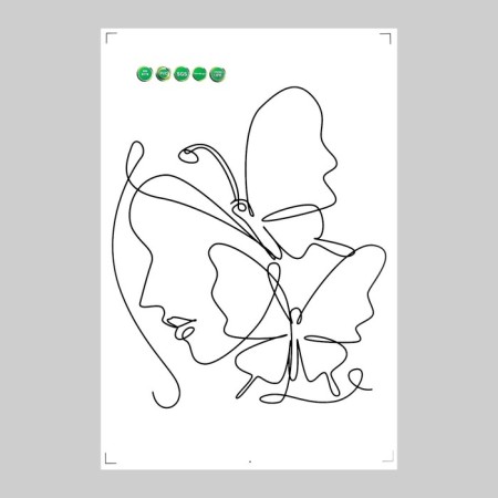 Sticker Plastic Interior Black "Abstraction. Girl with butterflies on her head" 40x60 cm-1