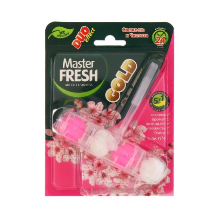 Master Fresh toilet Block, Duo Effect 5V1 Formula Gold, Sakura, 1 pcs