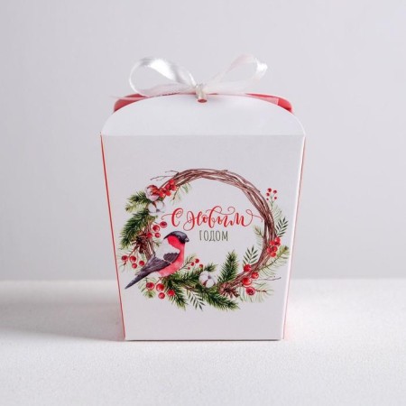 Bonbonerka "New Year's Wreath", 7.5 x 8 x 7.5 cm, New Year-2