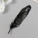 Feather of decorative pheasant "skull" black with silver h = 15-20 cm