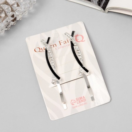 Invisibility for hair "Kalie" (set 2 pcs) arc, 6 cm, silver-2