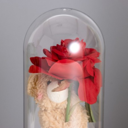 Nightlight "Bear with a rose" LED 3HAAA 10.5x10.5x22cm-2