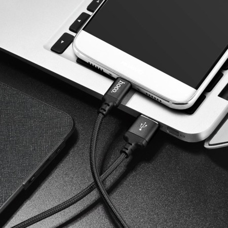 Hoco X14, Type -C cable - USB, 3 A, 1 m, fast charging, nylon braid, black-9