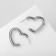 Earrings Plastic "Heart" Drying, Silver Color