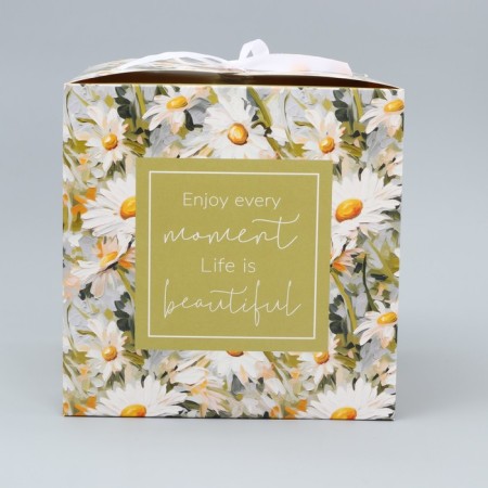 Gift folding box, packaging, "chamomile", 18 x 18 x 18 cm-3