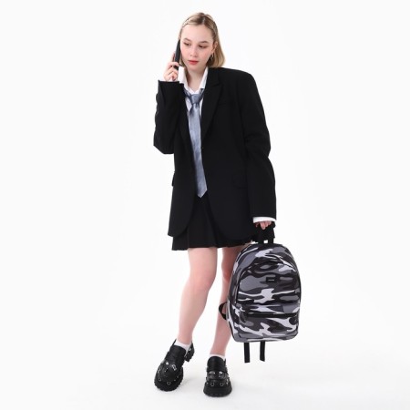 Backpack School Textile "Anime", 42x14x28 cm, black color-15