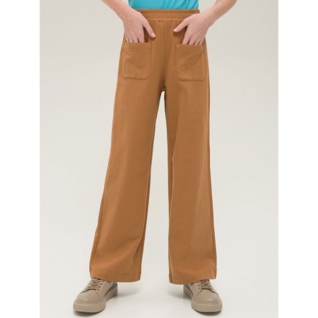 Pants for girls, height 128 cm, brown color
