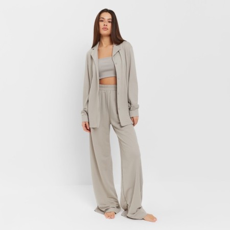Female set (shirt, trousers, top) KAFTAN "BASE" p. 46, gray