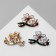 Brooch "Flower" with two leaves, color mix (indivisible packing 12 pcs., Price per pcs.)