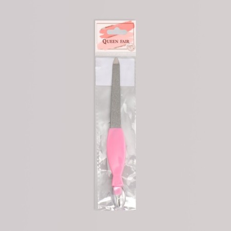 Metal peel-trimmer for nails, curly handle, with a protective cap, 17 cm, color mix-5