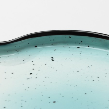 Poramine ceramic uneven edge "Blue", 27 cm, blue color-5