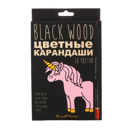 Pencils colored 18 colors Blackwoodcolor, plastic, three -sided, mix-1