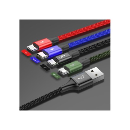 Baseus cable, 4 in 1, Microusb/2 Lightning/Type-C, 3.5 A, 1.2 m, black-7