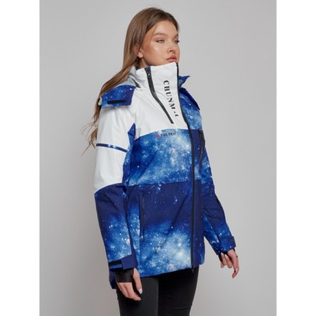 Ski jacket female, size 42, blue color-2