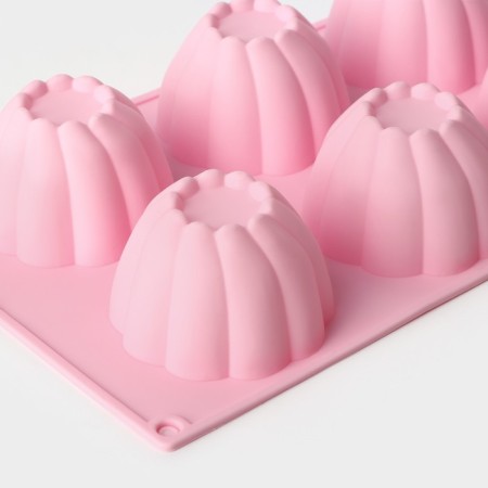 The form for baking the share "Sweets. Mousse ", silicone, 29.5 × 17.5 cm, 6 cells, color mix-3
