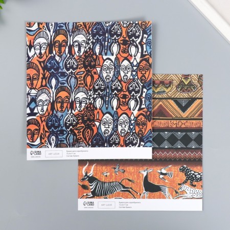 Scrapbooking paper bilateral "Africa" ​​density 180 g 15.5x17 cm-1