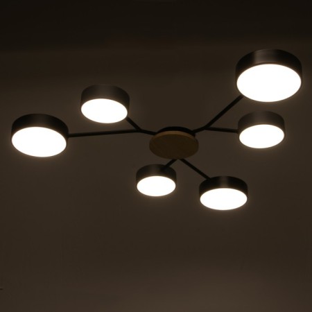 Chandelier 1319/6BKGR LED 144W 3000-6000K black, gray 75x75x5 cm Bayerlux-2