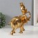 Polystone souvenir "Elephant with an elephant on the back - gymnastics" Gold 25x9x23.5 cm