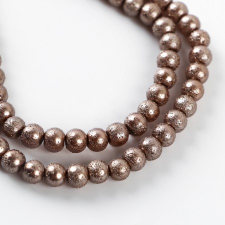 Glass beads, set 140 pcs., Size 1 pc. 6 - mm, brown color