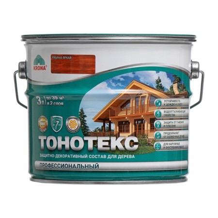 The composition of the protective and decorative tone-tetex "Krona" Ryabina is bright 3 l