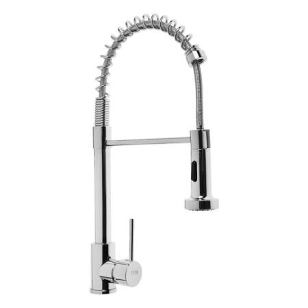 Kitchen mixer Zein Z3824, one -leaf, flexible surplus on the spring, aerator 2 mode, chrome-3