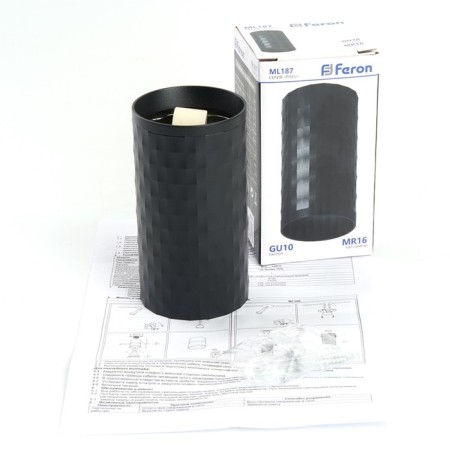 Ceiling light Feron ML187, IP20, GU10, 35 W, 55x55x100 mm, black color black-11