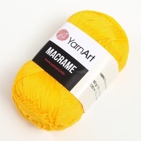 Yarn "Macrame Macrama" 100% polyester 130m/90g (142 yellow)-1