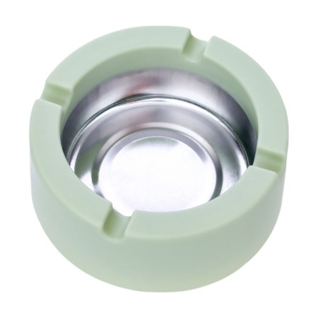 Ash for home, for cigarettes and sticks. D-9 cm, h-3.5 cm, green-3