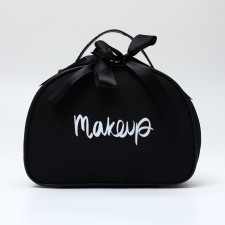 Cosmetic bag with lightning, black color