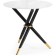 Glass table Rock metal, white/black 80x80x75 cm