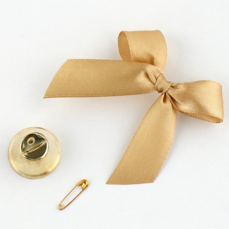 A bell on a pin with a bow for graduation, gold, d = 2.6 cm-3