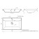Sink uperwood Classic quartz 70 cm, quartz, black matte, coal