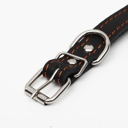 Collar leather single-layer dimensionless, 45 x 2 cm, Osh 18-39 cm, black-3