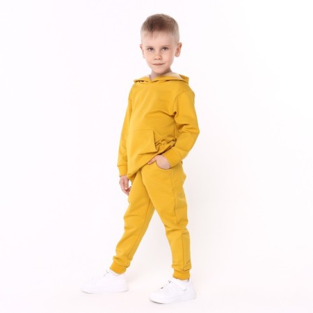 Kit for children (sweatshirt, trousers), mustard color, height 104 cm-3