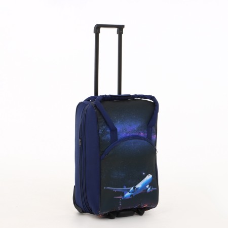 Small suitcase 20 ”, a road bag with a zipper, the color of a dark blue-2