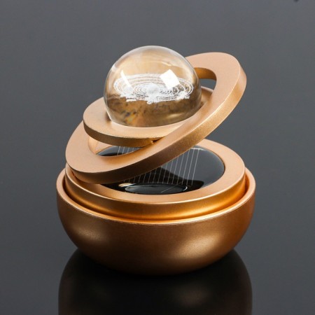 Assessoir on a panel with a flavor, gravitational rings, rotates from the sun, planet, gold-1
