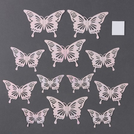 Set for decorating "Butterflies", set 12 pcs, color pearl white