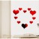 Interior stickers "hearts", mirror, decor on the wall, set 10 pcs, 14 x 15, 9 x 10 cm