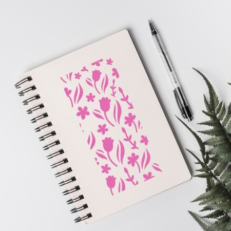 Stone -stencil background plastic "Flower buds" 13x13 cm-2