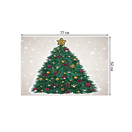 Bathroom mat "Emergency Christmas tree", anti -slip, size 52x77 cm-1