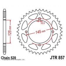 The rear star, driven, JTR857 for a steel motorcycle, chain 520, 45 teeth