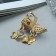 Hair crab "Milada" Small butterflies, 2.5 cm, gold